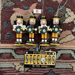 Pittsburgh Steelers Christmas Ornament Lot